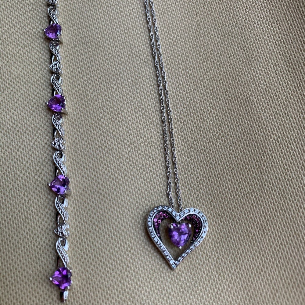 Amethyst Heart Jewelry Set